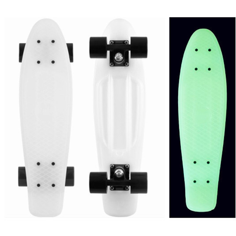 22" Skateboard Mini Cruiser Board Retro Skate Board Complete Glowing in