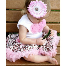 Baby Girl 2 Pcs Outfits Flowers Top+Dress Set Leopard Tutu Dress Clothes 1-4Y