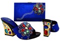 Fashion Matching African Shoes And Bag Set With Stones Woman Pumps Shoes With Matching Bag To
