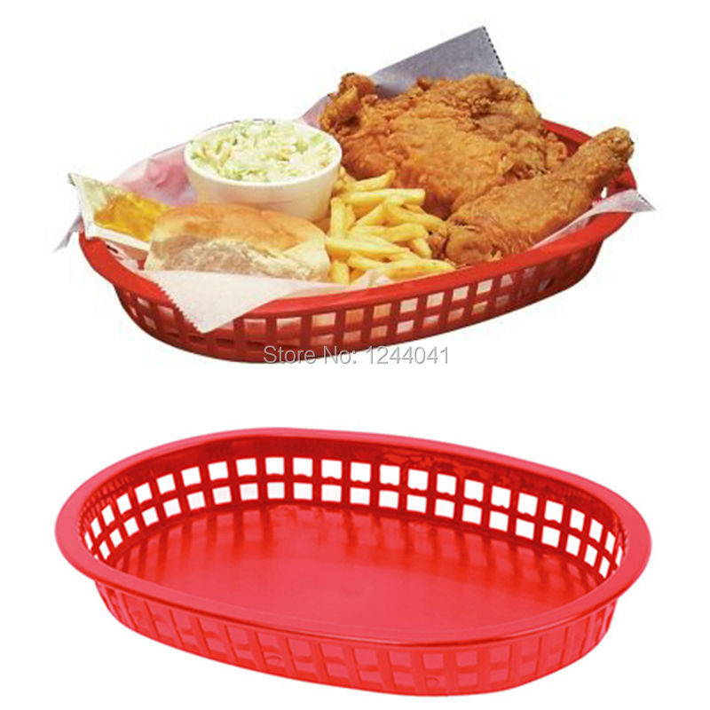 hot 12pcs lot large fast food platter basket red plastic hot 12pcs lot large fast food platter basket red plastic