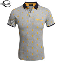 COOFANDY 2016 Summer Men POLO Shirt Cotton Fashion Skull Dots Print Camisa Polo Summer Short-sleeve Casual Shirts