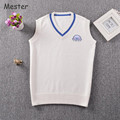 Japanese Preppy High School Uniform Vest Mamegoma Cartoon Animal Embroidery Sweater Sweet Cute Anime Cosplay Pullovers