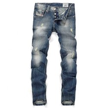2016 Spring autumn ripped holes denim men’s jeans Europe famous brand the water-washed trousers jeans pants fashion men’s youth