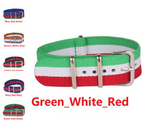 Otan 18 mm Nylon verde blanco Ren reloj correa de la banda para el reloj de acero inoxidable hebilla 18 mm