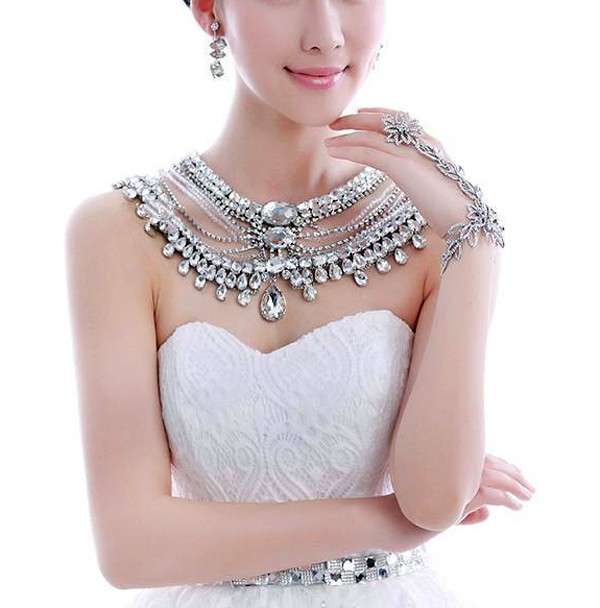 Wedding Bridal Crystal Rhinestone Pearls Shoulder Body Chain Necklace Jewelry usd68.99 10