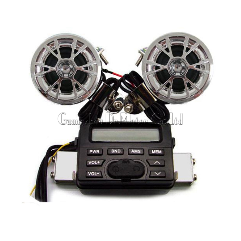 Hot Sales 12V FM Motorcycle Radio/MP3 Speaker Audio Player Stereo +2 Waterproof Speaker For Honda Yamaha Suzuki Kawasaki Harley Hot Sales 12V FM Motorcycle Radio/MP3 Speaker Audio Player Stereo +2 Waterproof Speaker For Honda Yamaha Suzuki Kawasaki Harley