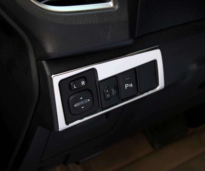 Car stainless steel trim interior decoration headlight adjustment button frame modification cover for Toyota Corolla 2014