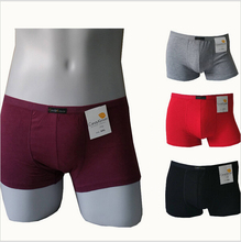 D7306 Free Shipping 2015 Hot Sale Solid Color L XL XXL XXXLCotton Boxer Men Underwear men Shorts