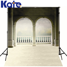 Romantic Theme Backdrop Doors Brick Balcony Photography Baby Backdrop White Clouds Studio Photo Backdrop