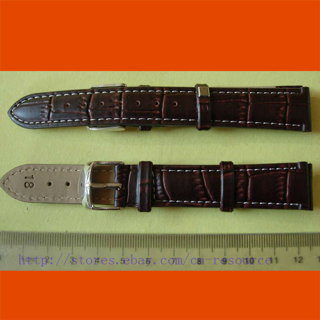 1 x 18 mm GENUINE COW LEATHER watch band coffee 01