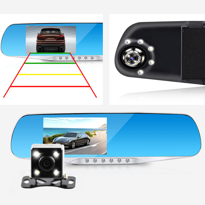2016 Newest Night Vision Novatek 96655 Car detector Camera Blue Review Mirror DVR Digital Video Recorder Auto Camcorder Dash Cam
