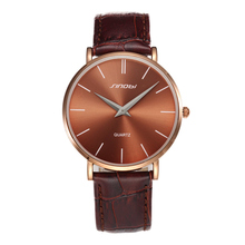 2015 New Luxury SINOBI Watches Male Leather Strap Watch Men Fashional Ultra thin Quartz Analog Waterproof