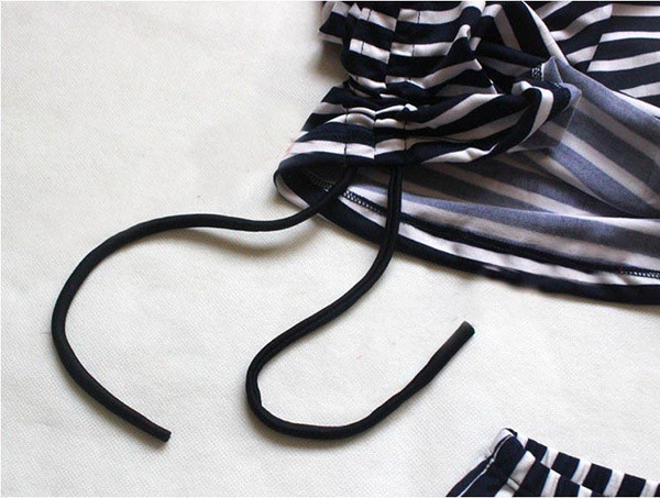 Striped Swimwear Dresses Wasit Elastic Swimsuit For Girls Kids Swimsuit With Halter Swim (3)