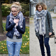 2015 Scarves Hijab Kiss Of The Goddess New Lady Blanket Oversized Tartan Women Wrap High Quality Shawl Plaid Cozy Checked Winter