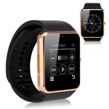 2016 1.54″gt08 Bluetooth Smart Watch for Iphone Samsung Htc Xiaomi Android IOS Note Independent Cellphone Gold+Black wrist watch