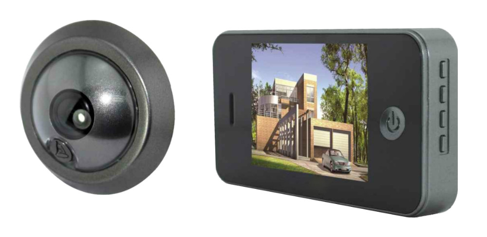 Фотография 3.5 Inch Lower Power comsunption Video Door Phone Wired Peephole Viewer 