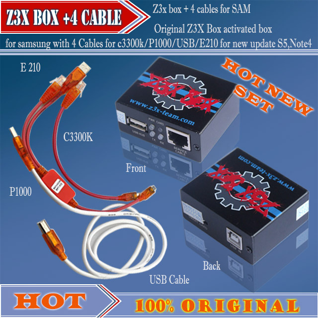100%  Z3X Box  Box  samsung  4  c3300k / P1000 / USB / E210    S5 Note4 + hk  shippin