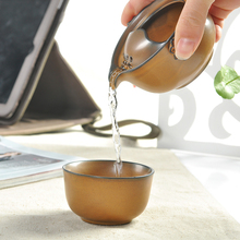 Drinkware Kung Fu Tea Set Ceramic TeaSet Pottery 1 Teapot 1 Tea Cup 2pcs set TeaCup