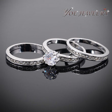 Summer Style AAA Cubic Zirconia Finger Ring Set Wedding Engagement Jewelry Fashion Crystal Couple Rings For