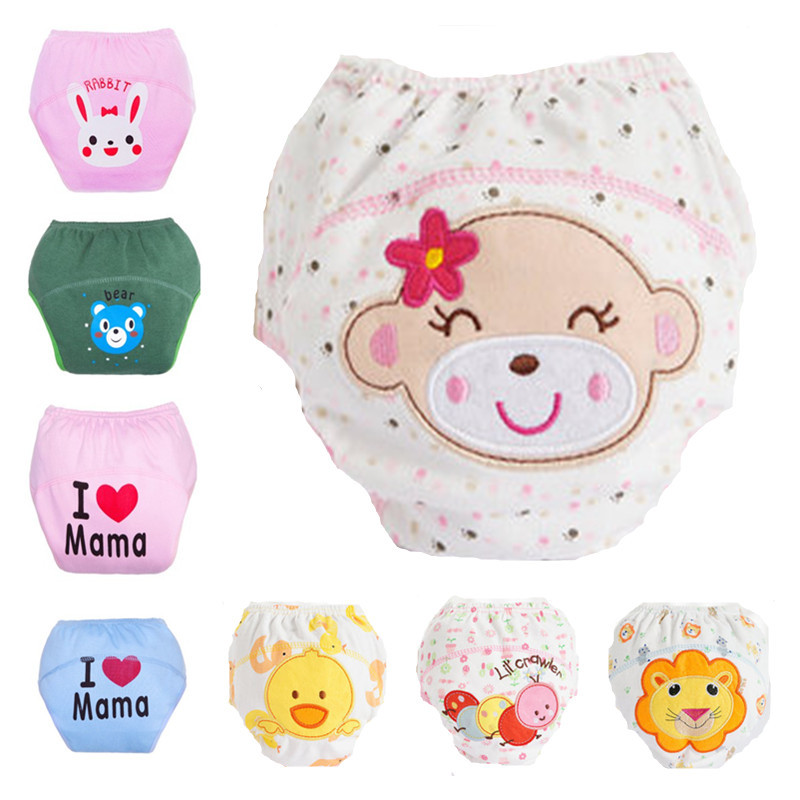 1Pcs Cute Baby Cotton Training Pants Cloth Diapres Washable Reusable Baby Diapers Infants Nappies Diapers Inserts