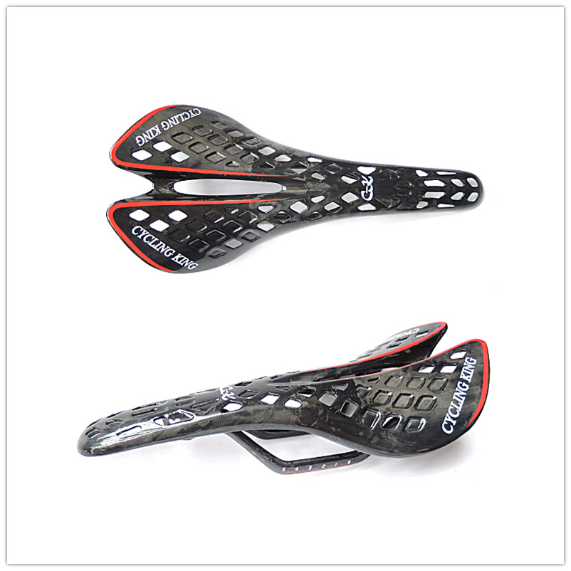 quality product cyclingking full carbon fiber cushion saddle bicycle accessories road bike MTB Spider saddle 285*135mm 139g