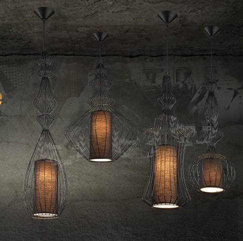 2015 New Classic Creative Bar Pendant Light European Vintage Iron Birdcage Style Pendant Light For Dining Room