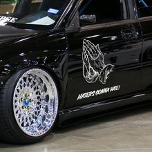 Praying hands design vinyl car stickers and decals for skoda peugeot nissan lada mazda 3 fasion