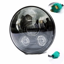 Motorcycle H4 High And Low Beam Bicycle 5.75″ Round Black/Chrome Led Head light Lamp Motorcycle Fittable for Davidson Harley