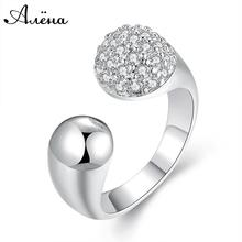 Bijoux Femme Opening Adjustable Ring Silver 925 Plated Princess Scale back Engagement AAA Zircon Ring Flashing Get collectively Bulgaria Jewelry