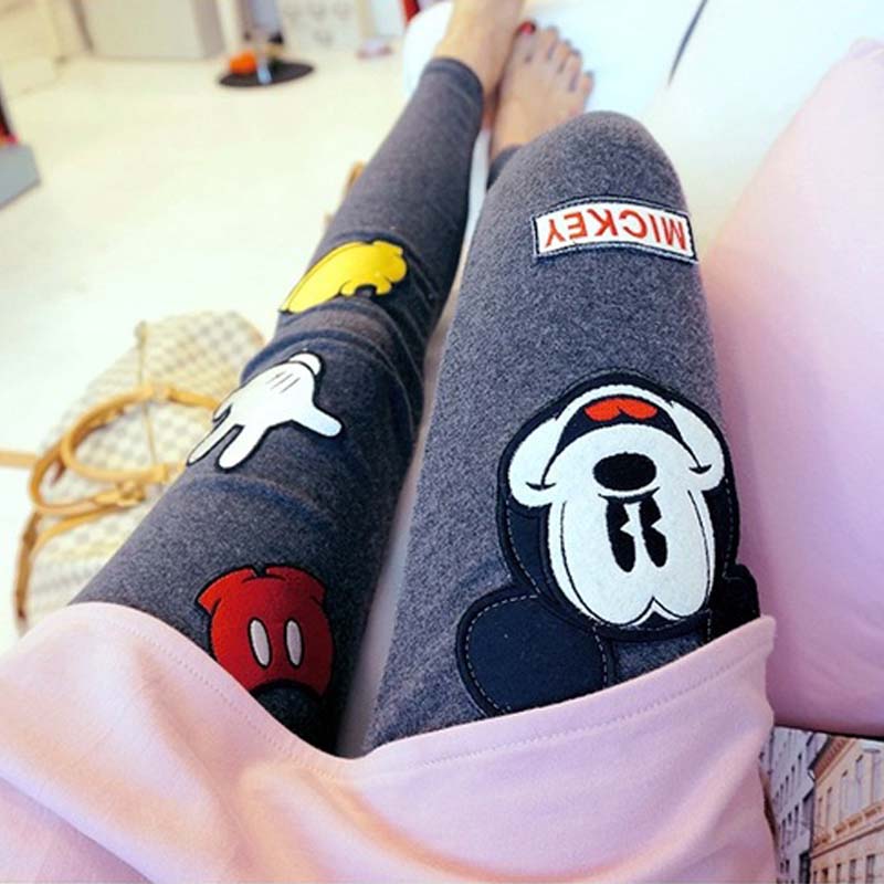 Sport Nylon Punk Leggings Rushed Cartoon Mid Cotton Bamboo Fiber Leggins 2016 South Korea Shopping Fashion