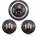 7 LED Daymaker Headlamp Headlight Auxiliary Passing Lights For Harley Road King