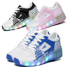 Eur27 37 Heelys Jazzy Junior girls font b boys b font LED Light Heelys Roller Skate