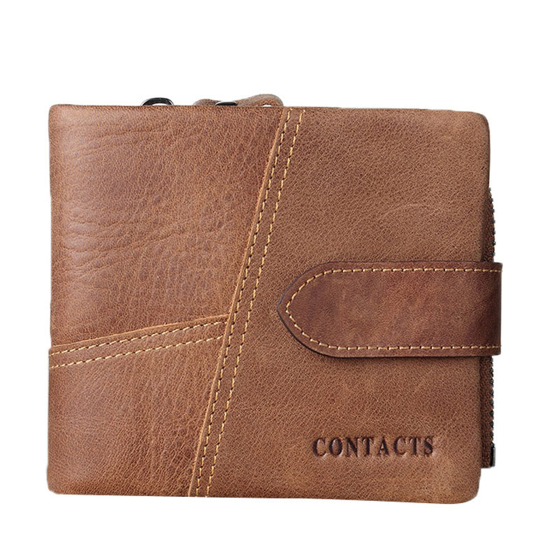 Hot Classical European and American Style Men Wallets Genuine Leather Wallet Fashion Zipper Brand Purse Card