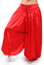 Hot & New Sexy Satin Belly Dance Costume Tribal Pants Egyptian Harem Pant Many Colors