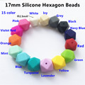 20pcs lot 17mm BPA Free Loose Silicone Hexagon Beads Food Grade Teething Beads For Baby Teething