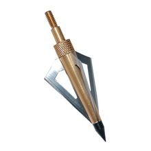 12Pack 3 Fixed Blade Archery Broadheads 100 Grain Arrow Head Hunting Arrow Tips Golden for Compound