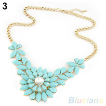 Women s Multicolor Resin Flower Crystal Pendant Collar Necklace Costume Jewelry necklaces pendants 04KQ