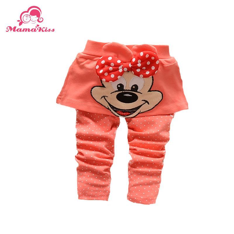 2014 new Autumn Korean baby girls child bow Mickey cotton padding culottes pants Leggings B105