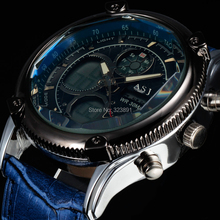 2015 new fashion stylish sport water resistant sport function clock army LED digital leather strap men military wrist watch