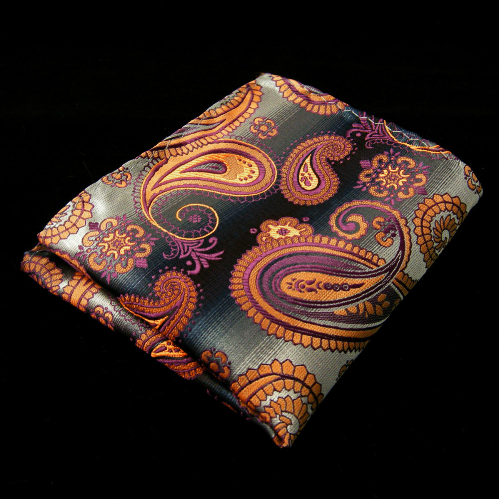 Handkerchief Pocket Square Paisley multi color Hanky Mens Neckties