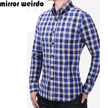 2016 All Cotton Chemise Homme Camisa Social Masculina Casual Plaid Men Shirts Fashion Vetement Homme Business