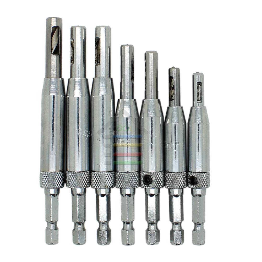 7 Sizes HSS Self Centering Hinge Twist Drill Bits Window Doors Screw