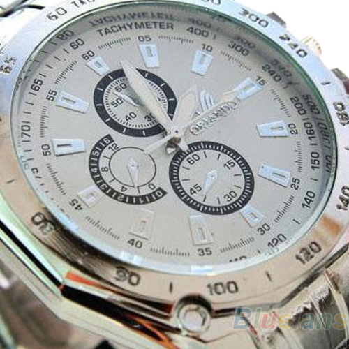 Min 16 Hot Sale Luxury Fashion Men Stainless Steel Quartz Analog Hand Sport Wrist Watch Watches