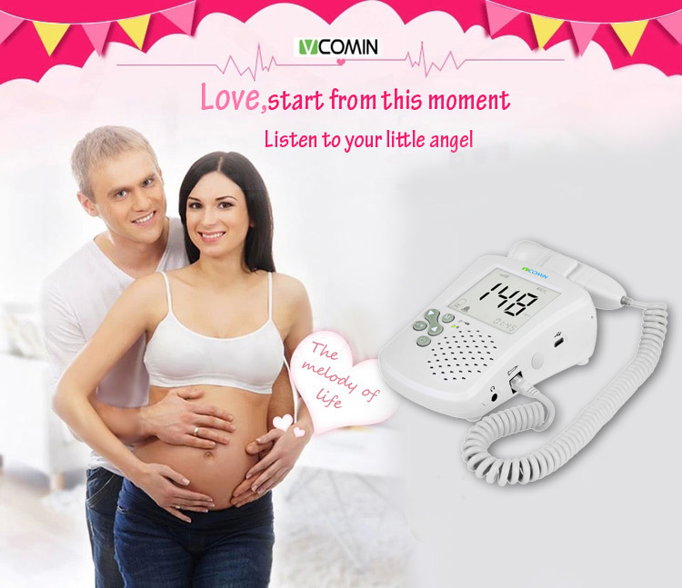 VCOMIN FD-300B Fetal Doppler Large LCD Screen Baby Heart Rate Detection Device