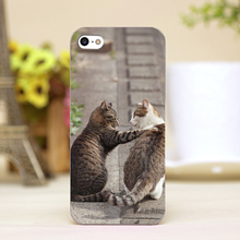 pz0012-27 double cat Design Customized cellphone transparent cover cases for iphone 4 5 5c 5s 6 6plus Hard Shell