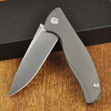 hunting knife Seashell Ball Bearings Folding Knife With TC4 Titanium D2 Blade Camping Hunting Utility Knives