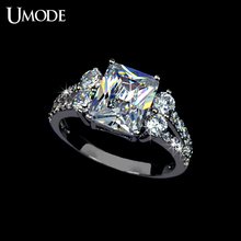 Cubic zirconia engagement rings white gold emerald cut