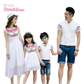 New Fashion Design Mother Daughter Dresses Family Matching Outfits Father and Son Clothes Family Look 2016