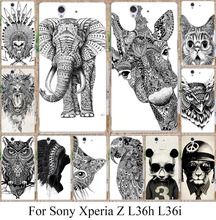 Высокое качество черный и белый животных шаблон жесткий чехол для Sony Xperia Z L36H L36i c6601 c6602 защитный чехол