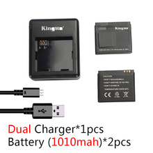 Xiaomi yi Battery 2PCS 1010mAh Xiaoyi Battery Xiaomi Yi Battery Double (Dual) Charger For Yi Action Camera Xiaomi Yi Accessories